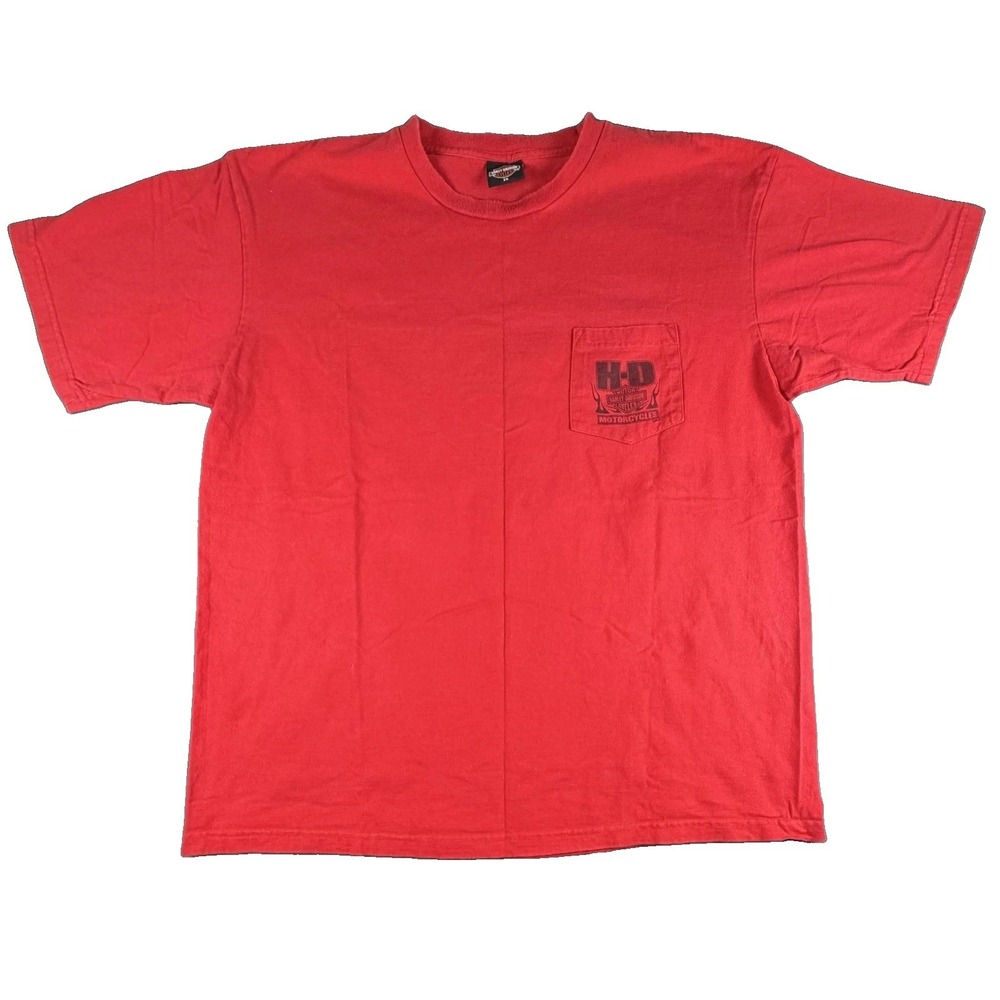 Harley-Davidson Shirt Mens 2XL Red Charlotte NC Motorcycle Graphic Biker Tee